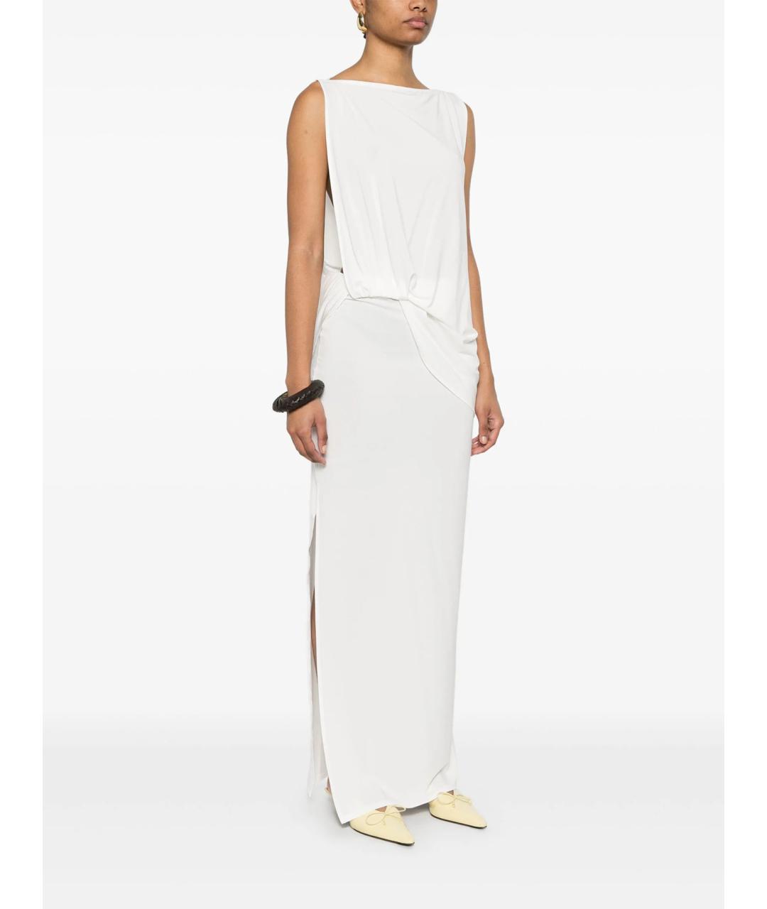 JACQUEMUS Белое вискозное коктейльное платье, фото 3