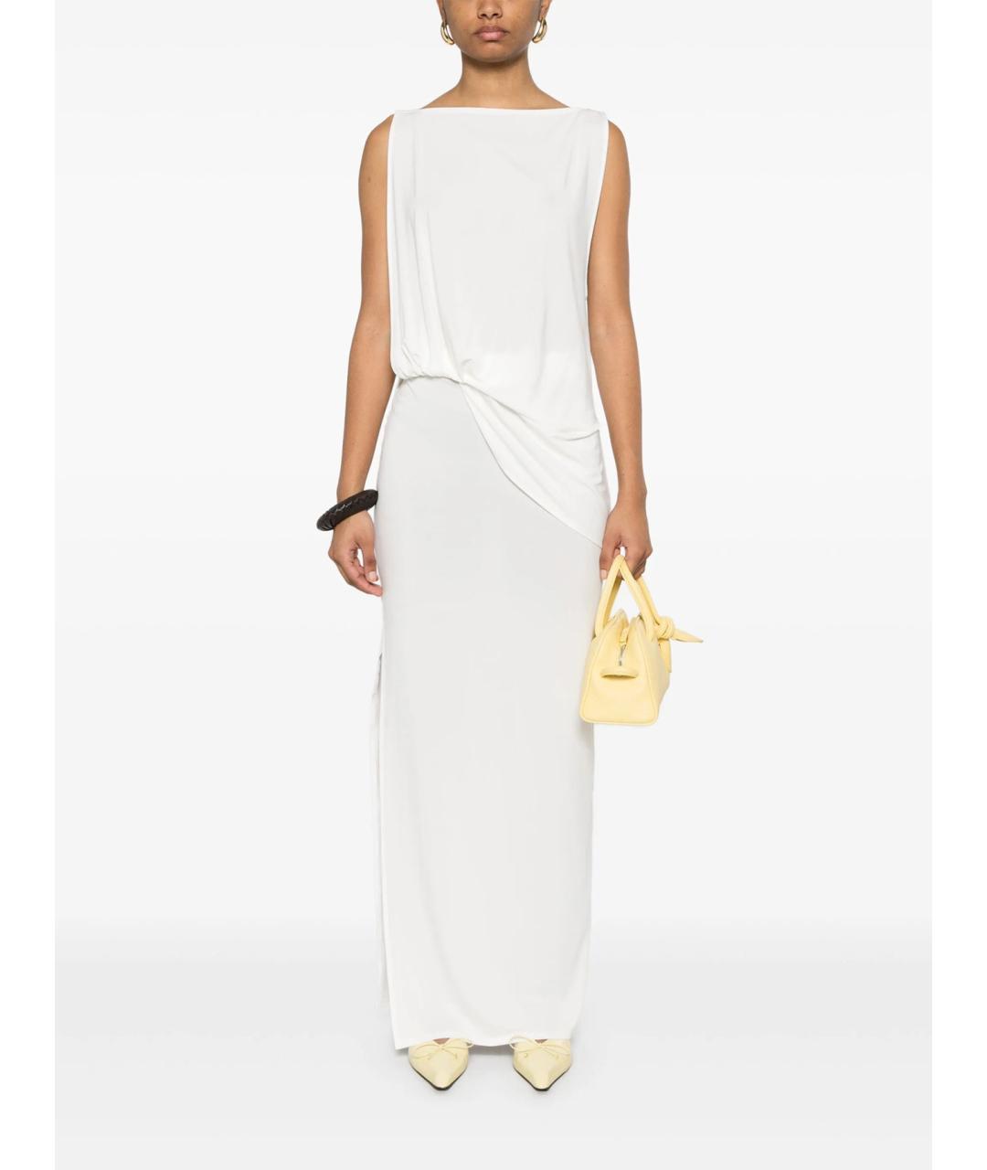 JACQUEMUS Белое вискозное коктейльное платье, фото 2