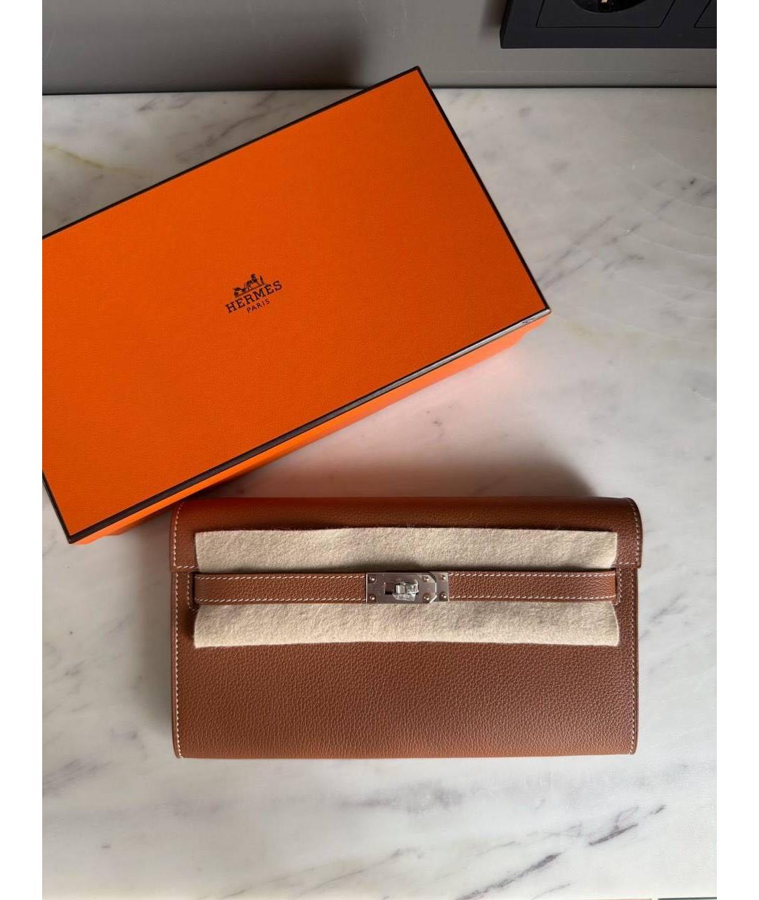 HERMES Коричневая кожаная сумка через плечо, фото 4