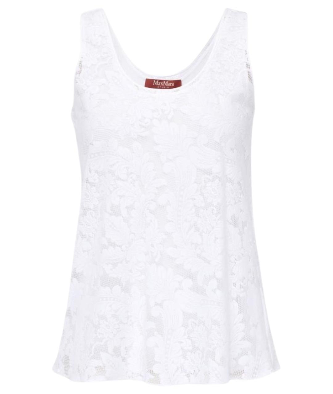 MAX MARA STUDIO Белая хлопковая майка, фото 1