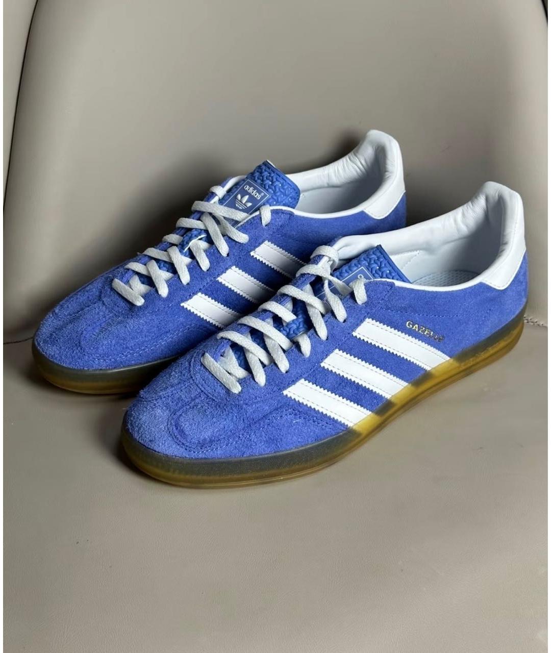 ADIDAS Синие замшевые кроссовки, фото 2