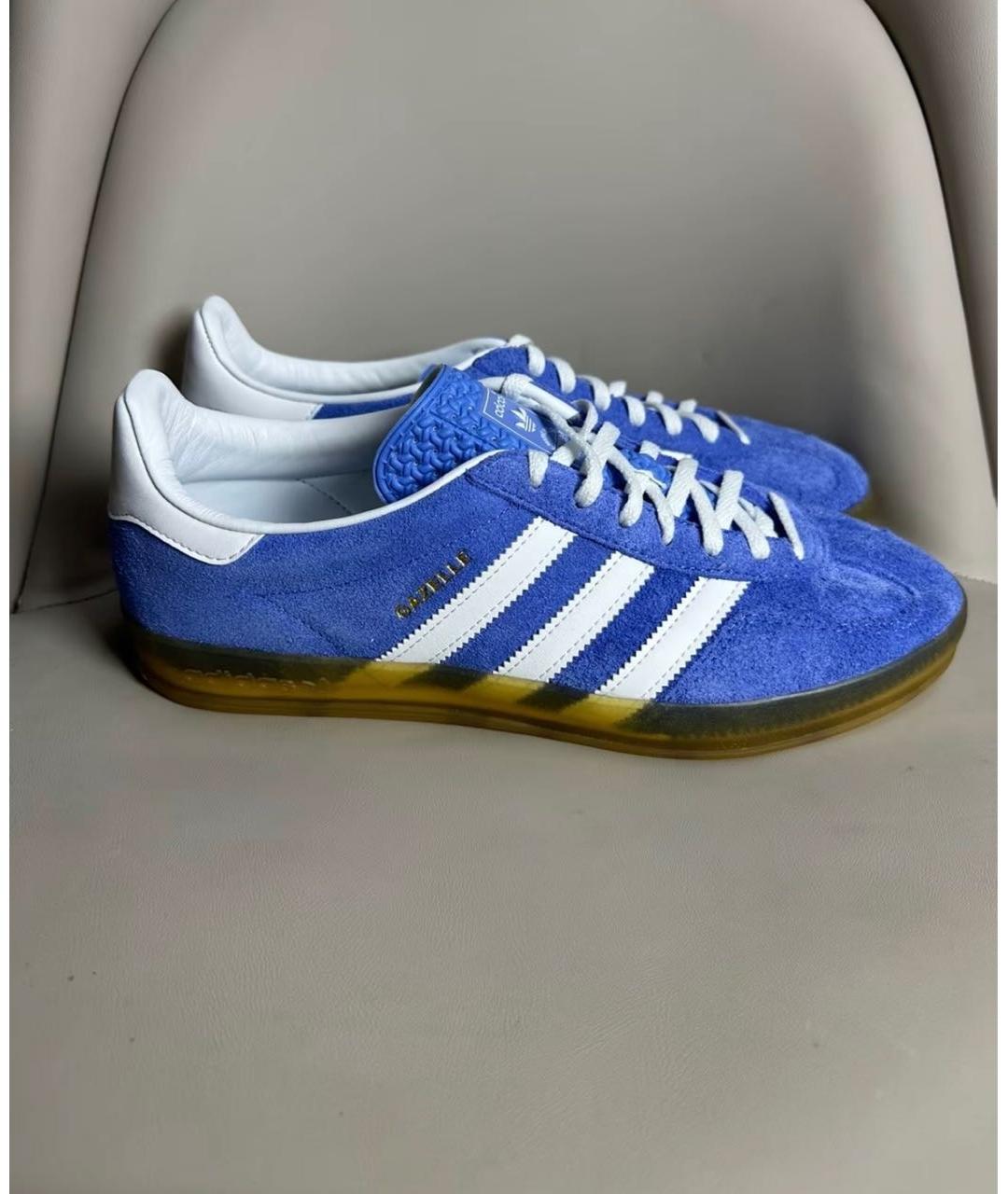 ADIDAS Синие замшевые кроссовки, фото 3