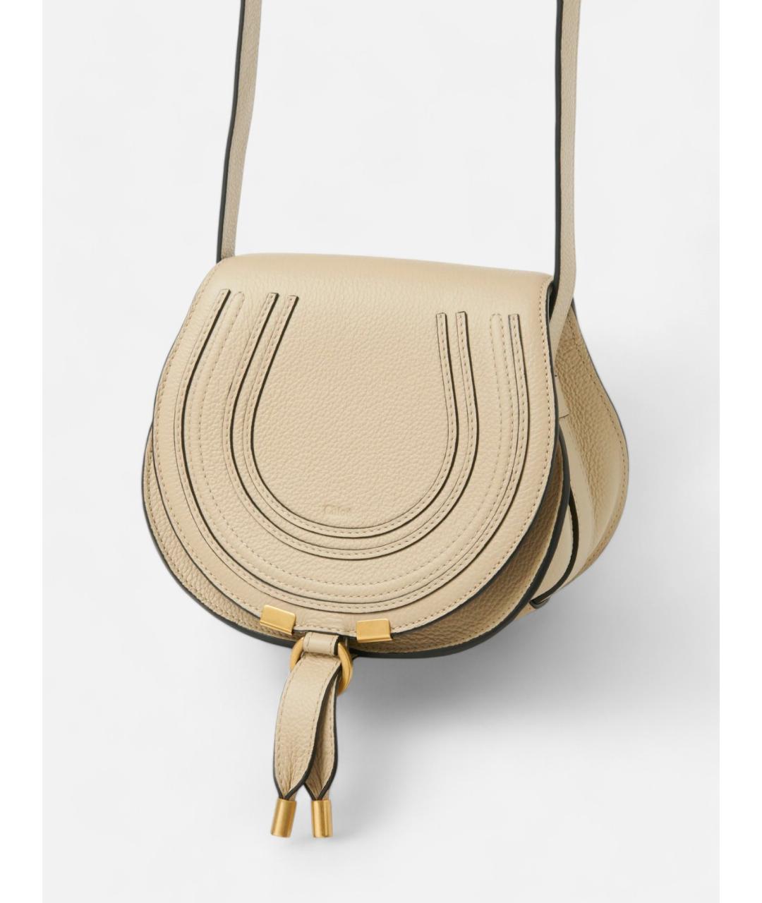 CHLOE Бежевая кожаная сумка через плечо, фото 3