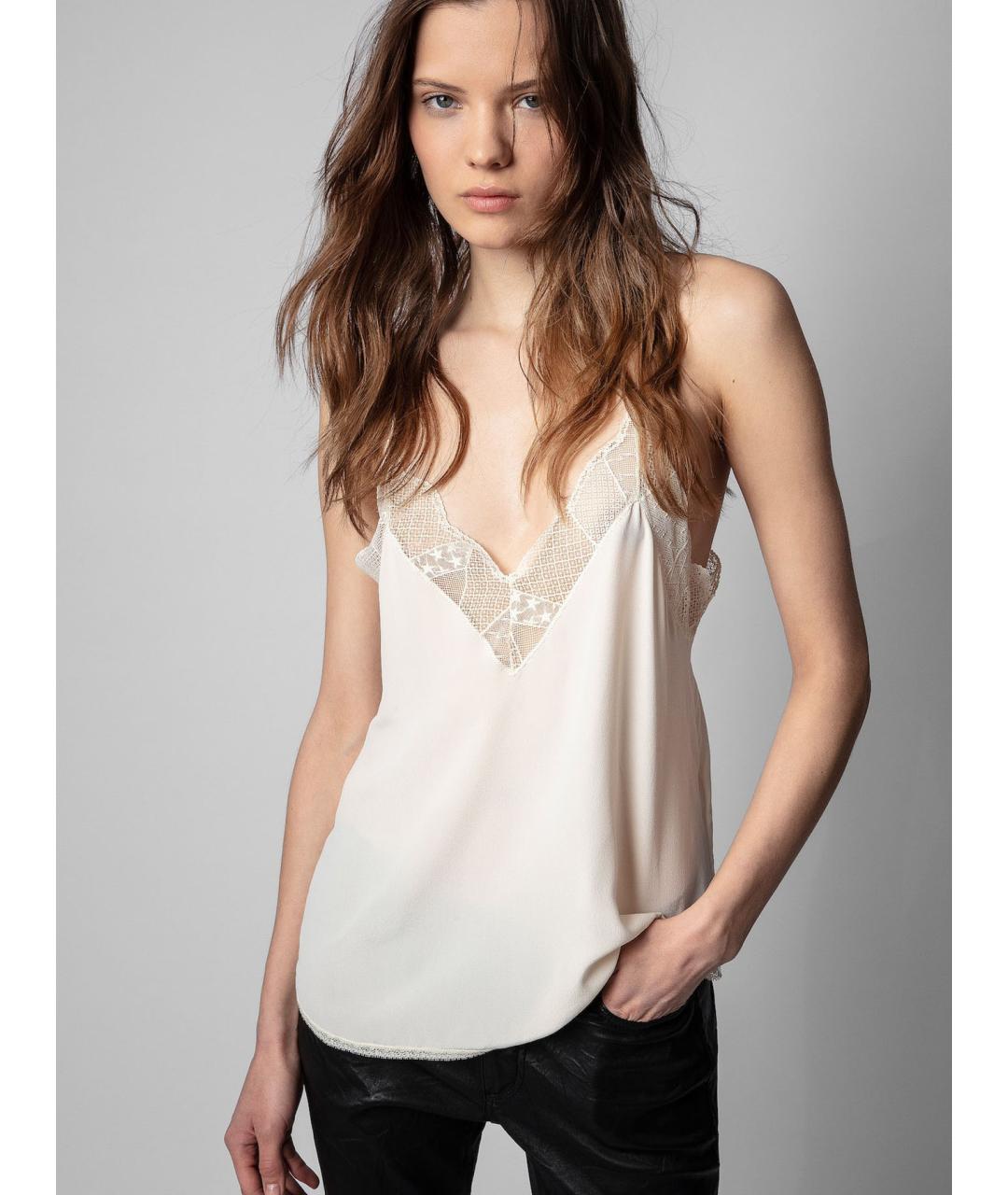 ZADIG & VOLTAIRE Белая шелковая майка, фото 2