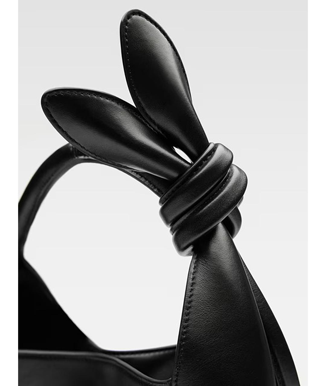 JACQUEMUS Черная кожаная сумка через плечо, фото 3