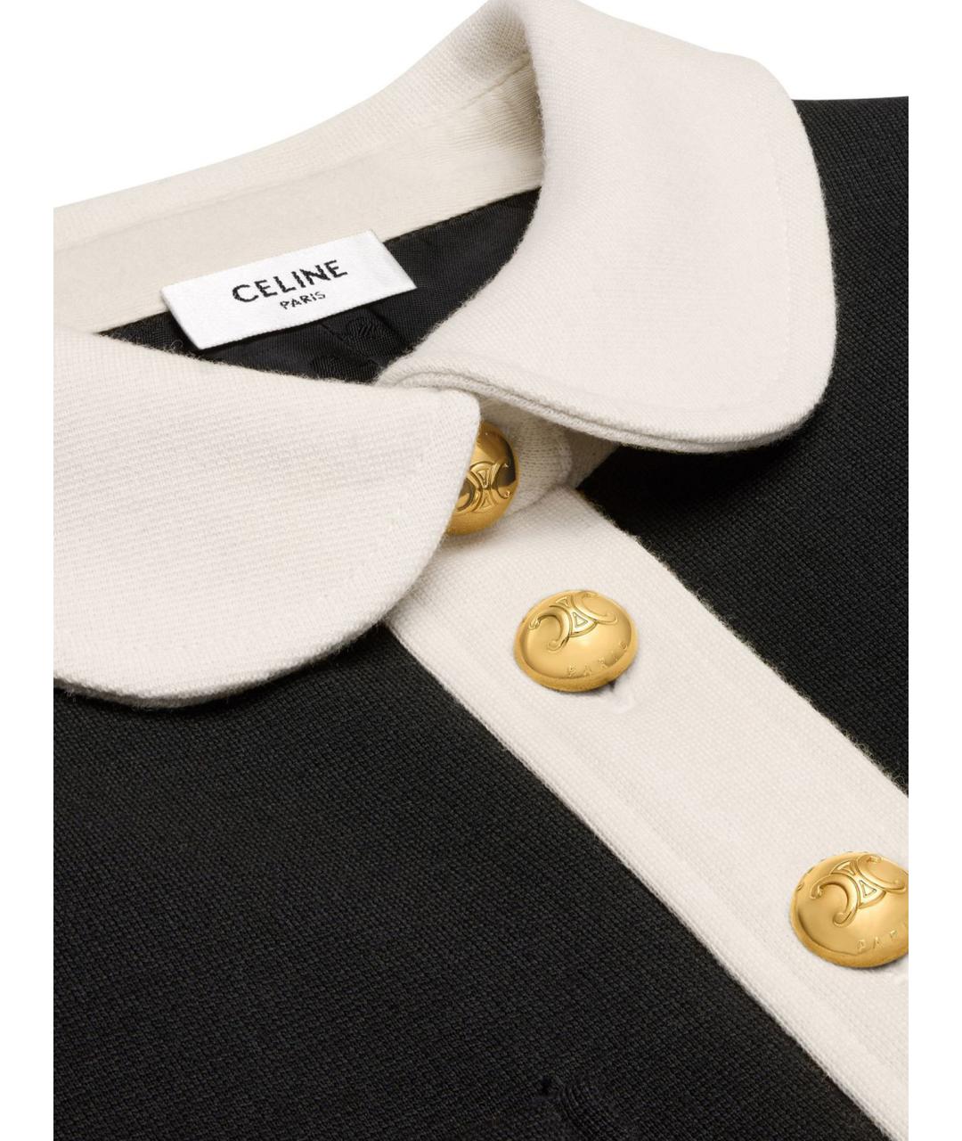 CELINE Черное шерстяное повседневное платье, фото 2