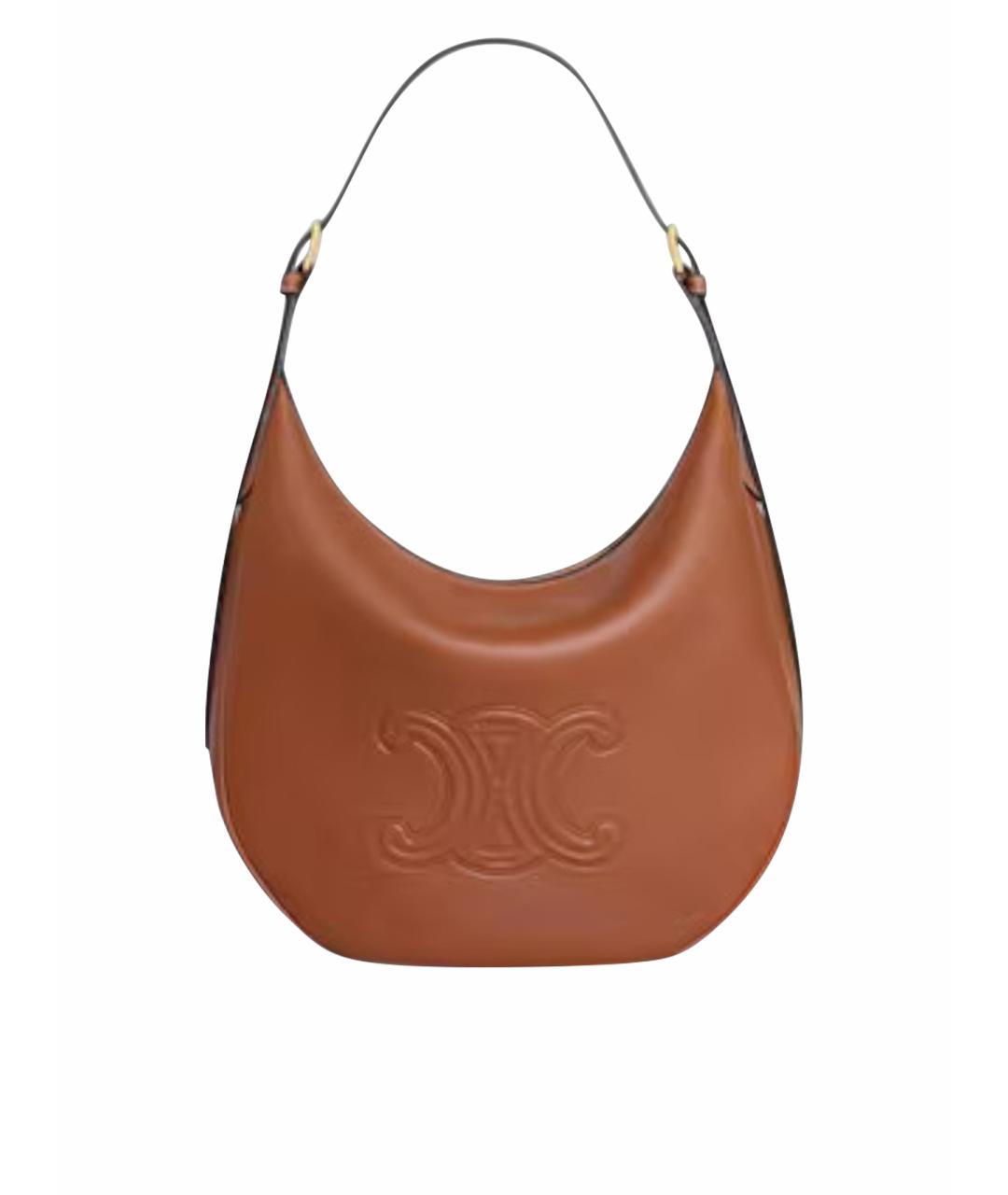 CELINE Коричневая кожаная сумка через плечо, фото 1