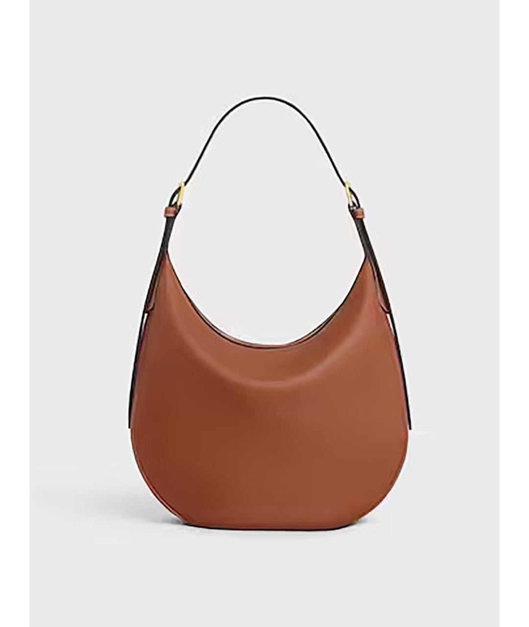 CELINE Коричневая кожаная сумка через плечо, фото 3