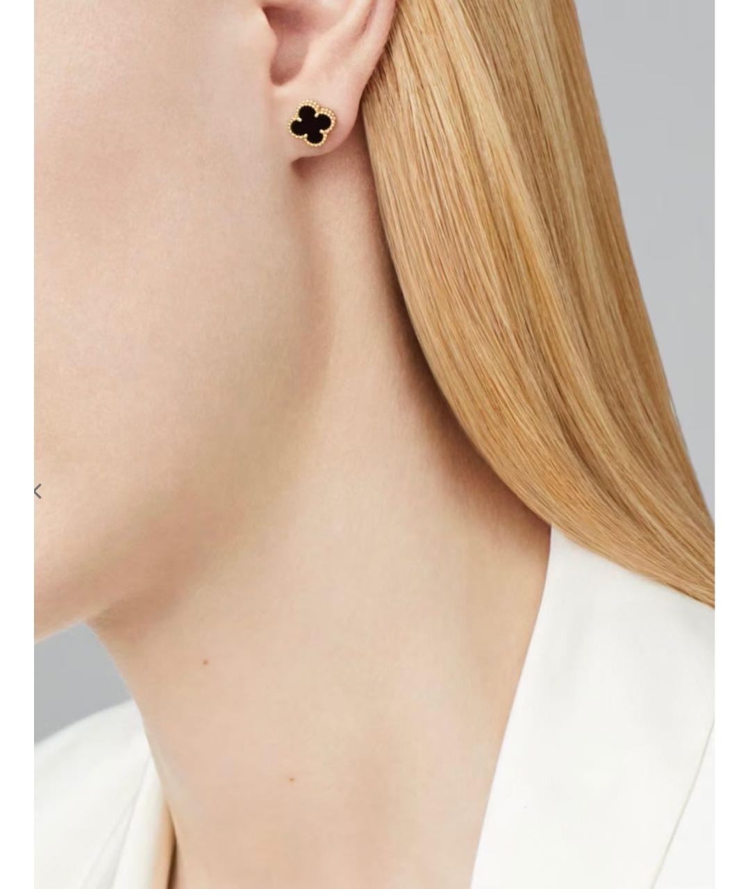 VAN CLEEF & ARPELS Черные серьги из желтого золота, фото 4