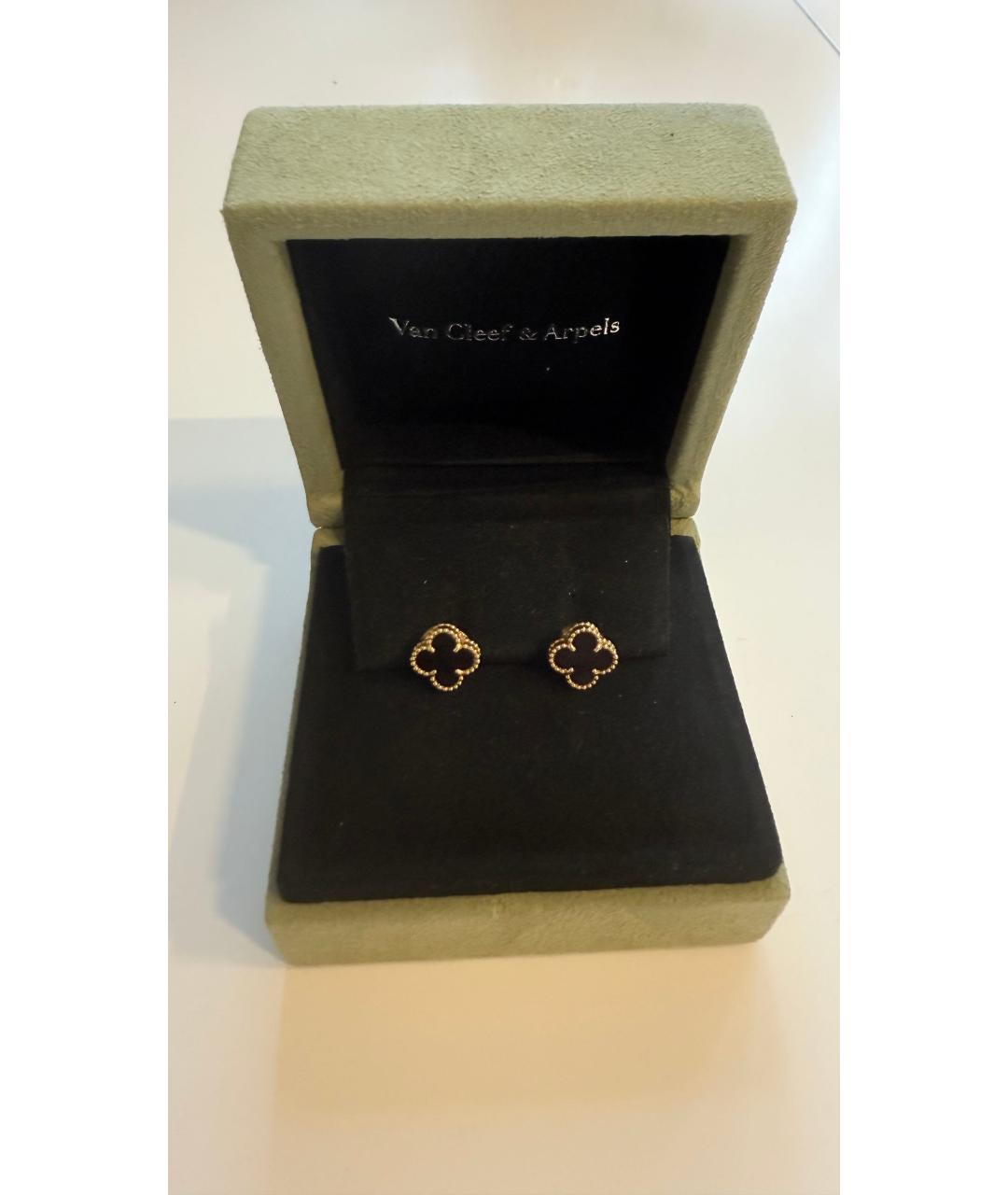 VAN CLEEF & ARPELS Черные серьги из желтого золота, фото 2