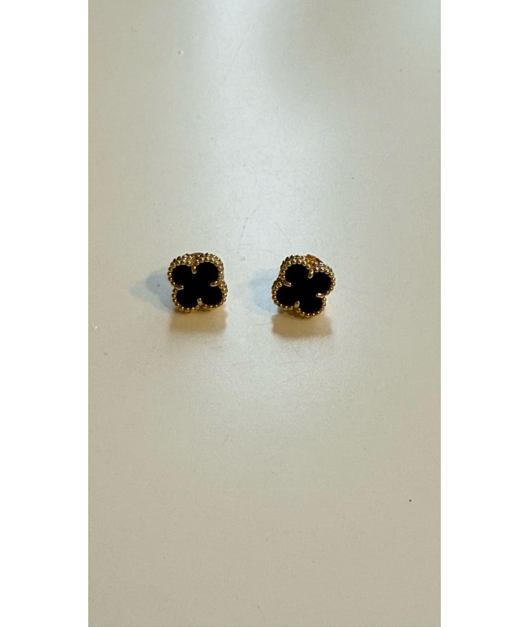 VAN CLEEF & ARPELS Черные серьги из желтого золота, фото 5