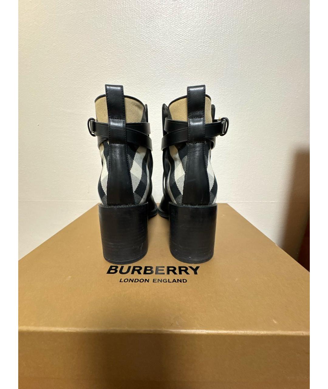 BURBERRY Черные кожаные ботильоны, фото 3