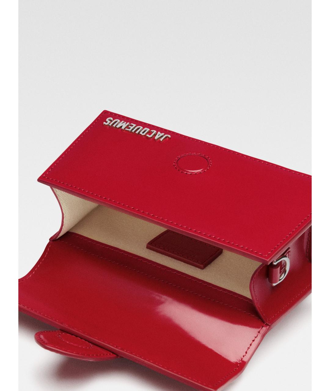 JACQUEMUS Красная кожаная сумка через плечо, фото 6
