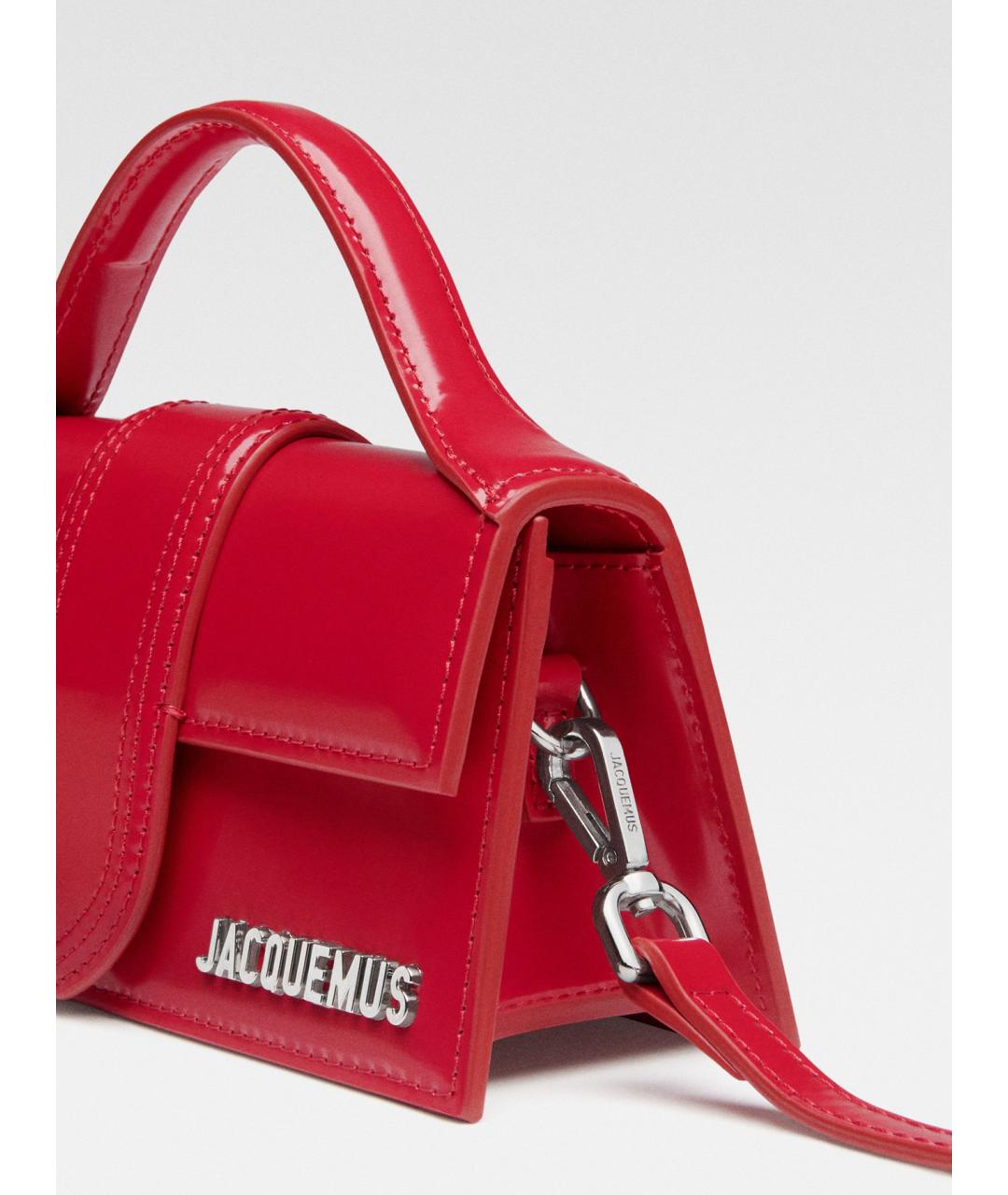 JACQUEMUS Красная кожаная сумка через плечо, фото 5