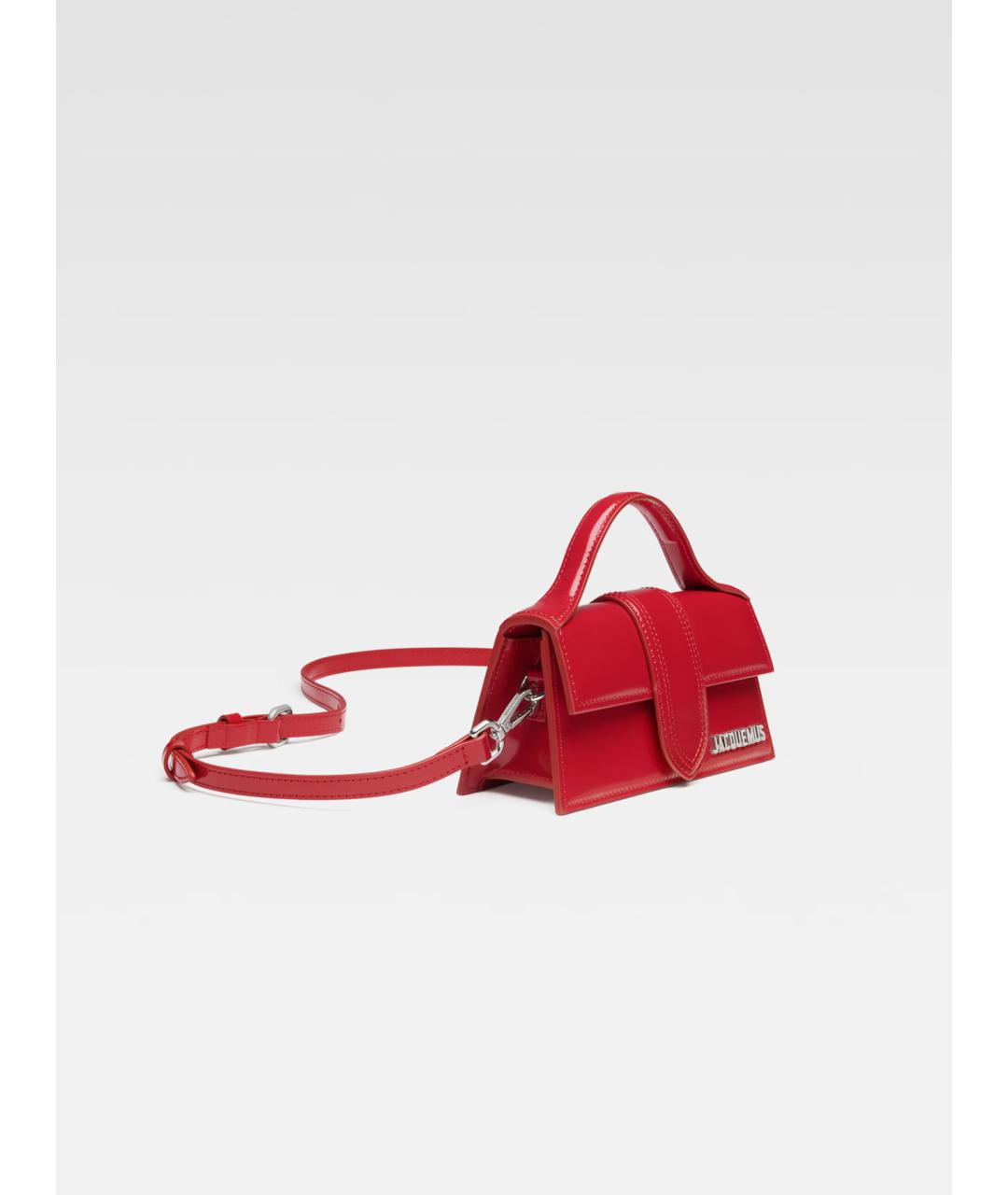 JACQUEMUS Красная кожаная сумка через плечо, фото 3