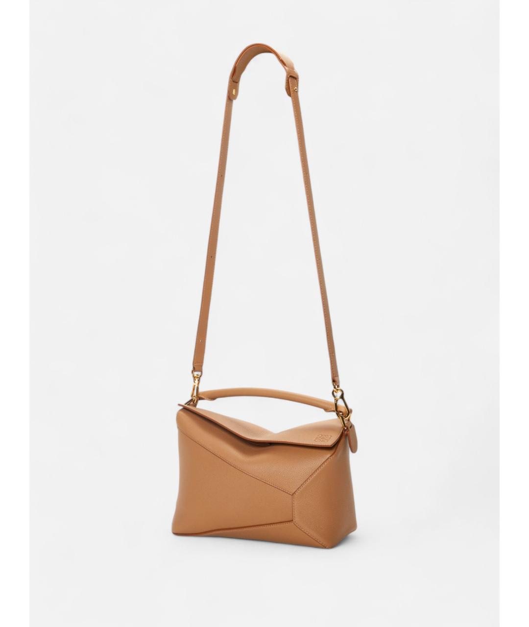 LOEWE Бежевая кожаная сумка через плечо, фото 4