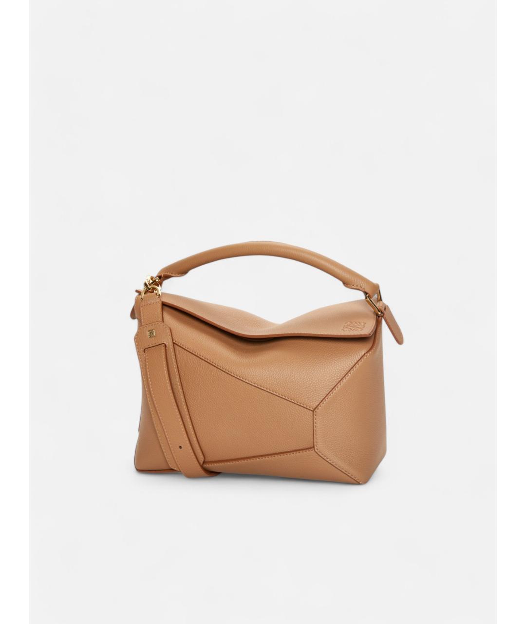 LOEWE Бежевая кожаная сумка через плечо, фото 5