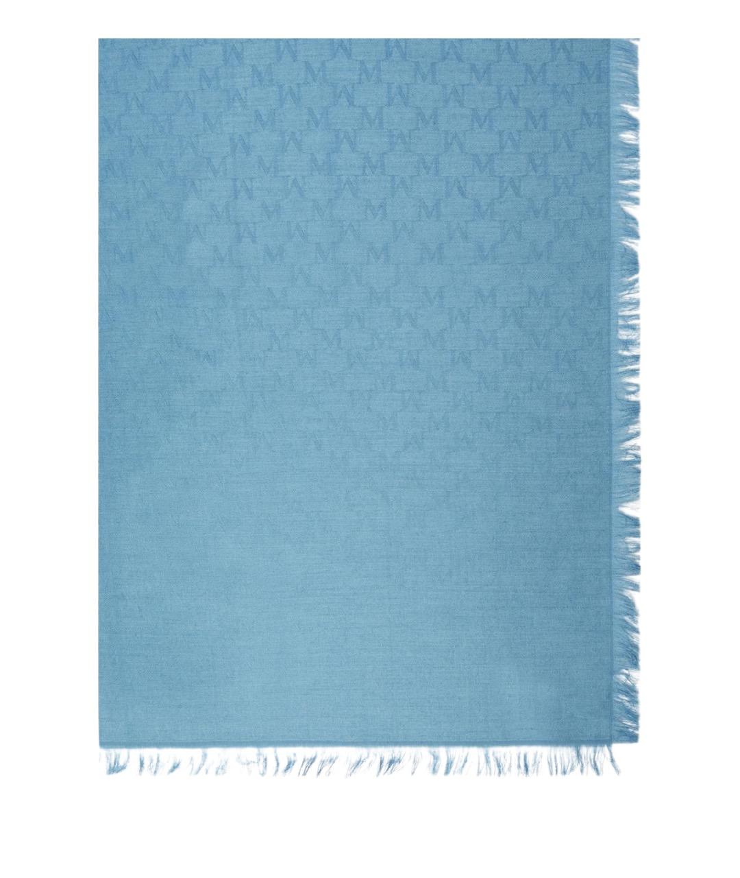 MAX MARA Голубой шерстяной шарф, фото 1