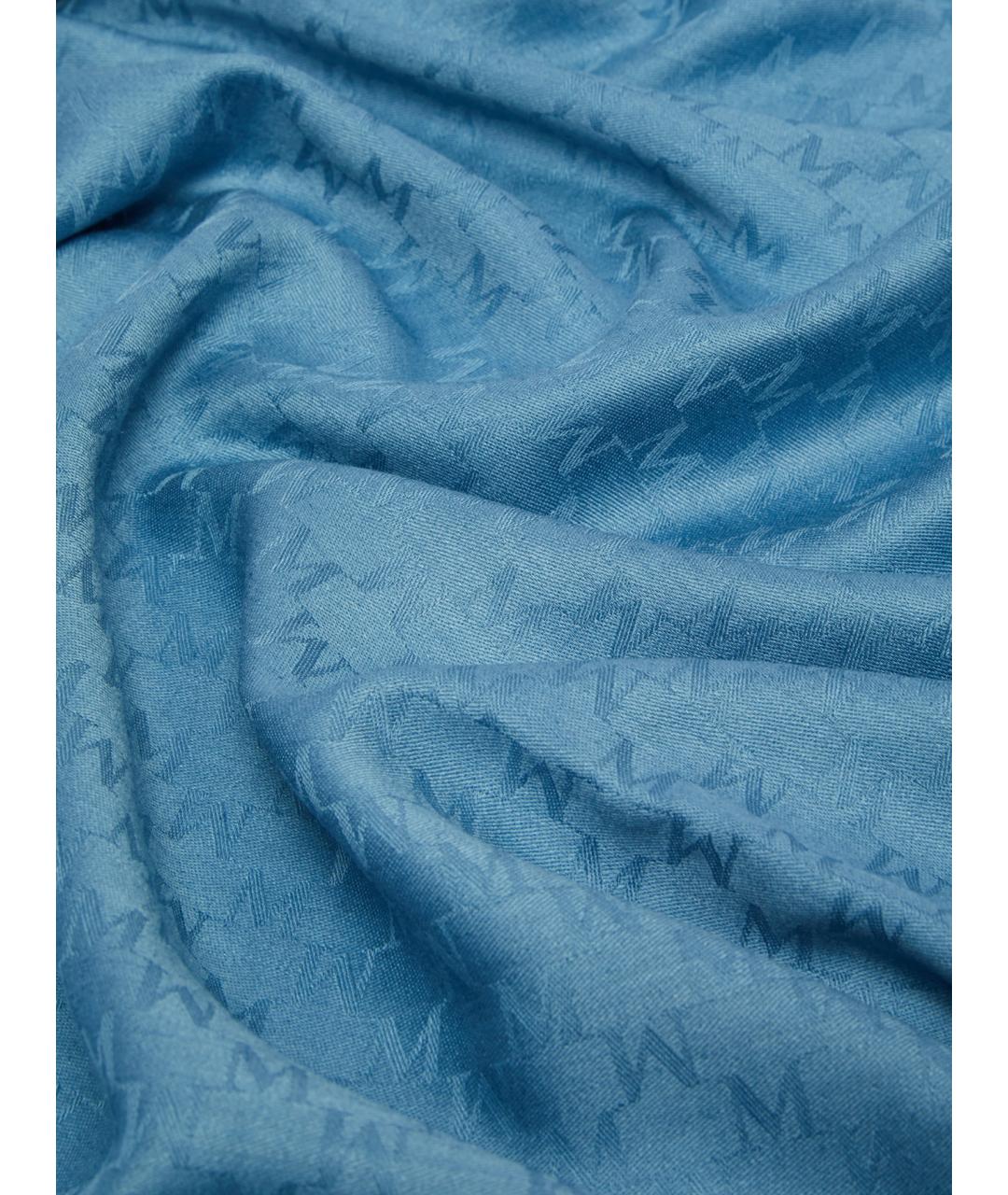 MAX MARA Голубой шерстяной шарф, фото 2