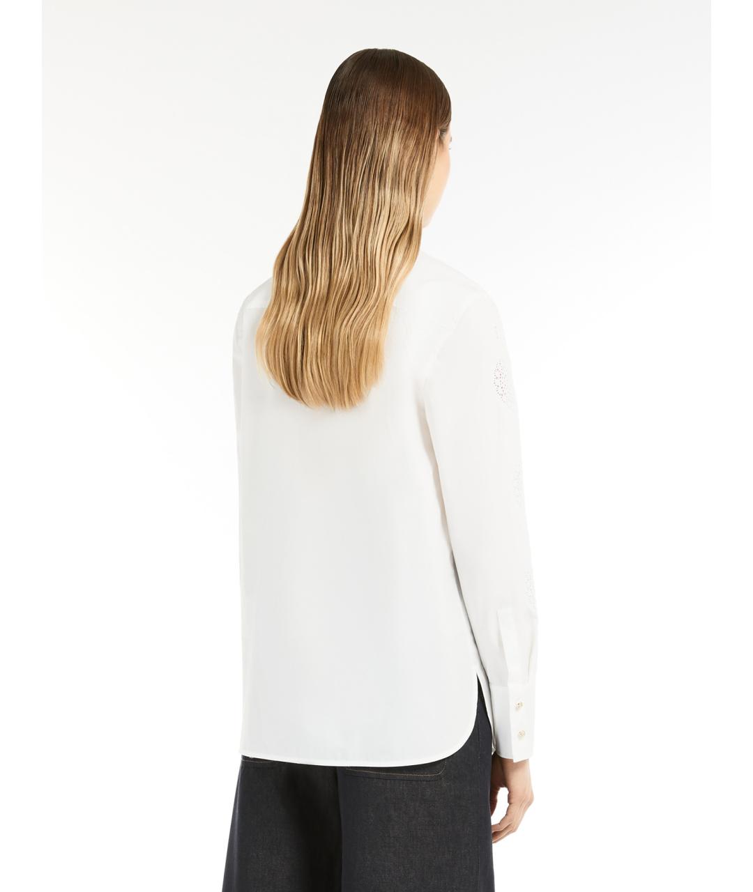 MAX MARA STUDIO Белая хлопковая рубашка, фото 3