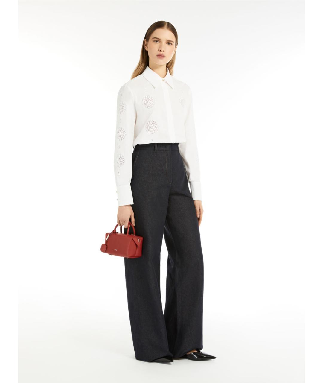 MAX MARA STUDIO Белая хлопковая рубашка, фото 5