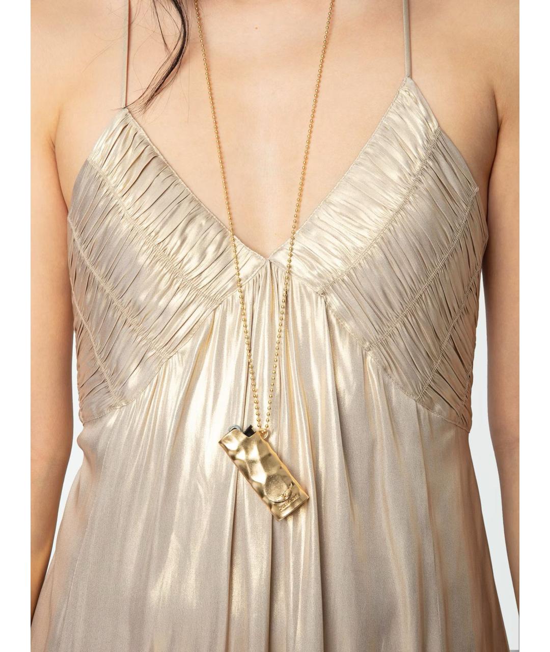 ZADIG & VOLTAIRE Бежевое полиэстеровое платье, фото 6