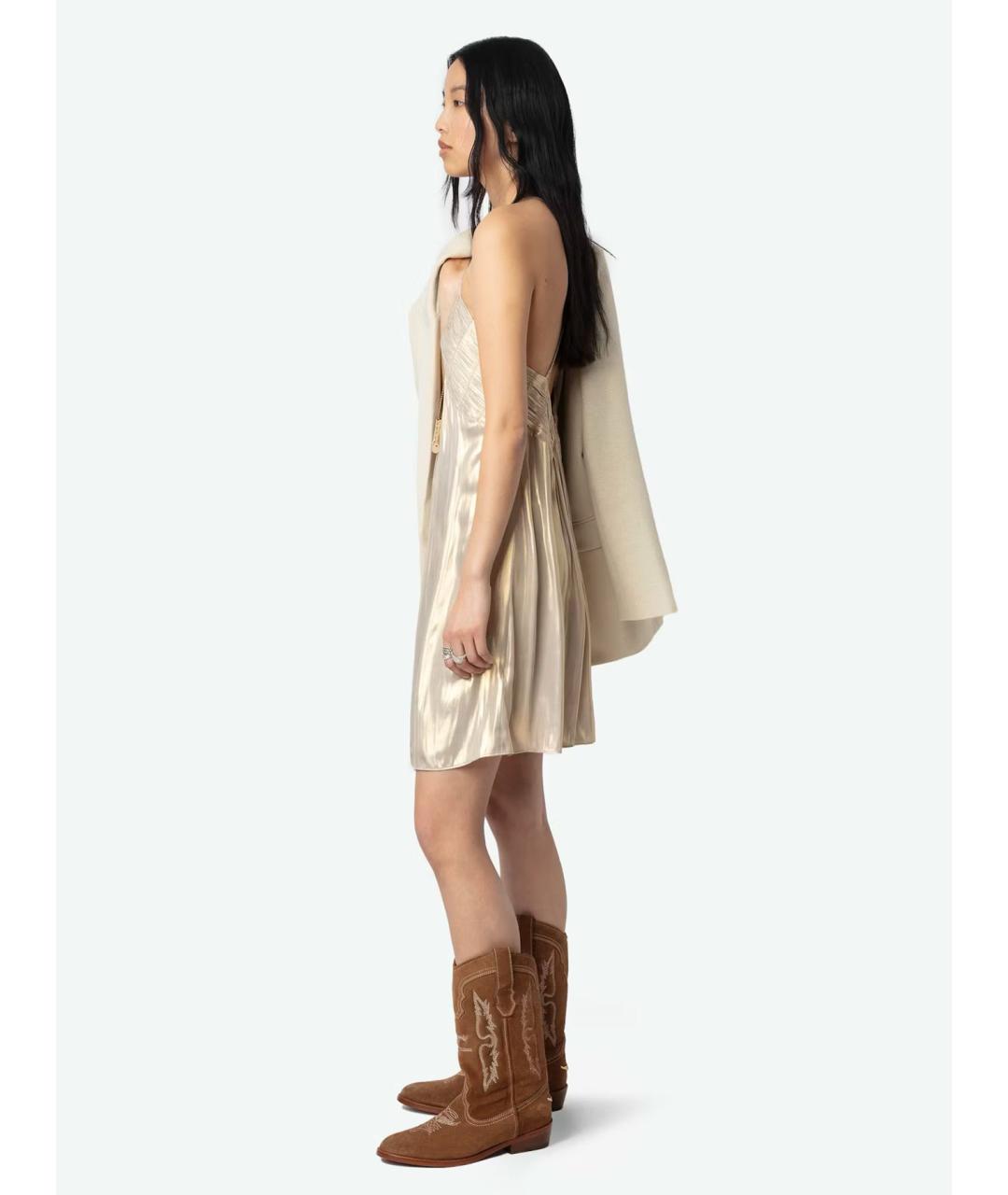 ZADIG & VOLTAIRE Бежевое полиэстеровое платье, фото 4