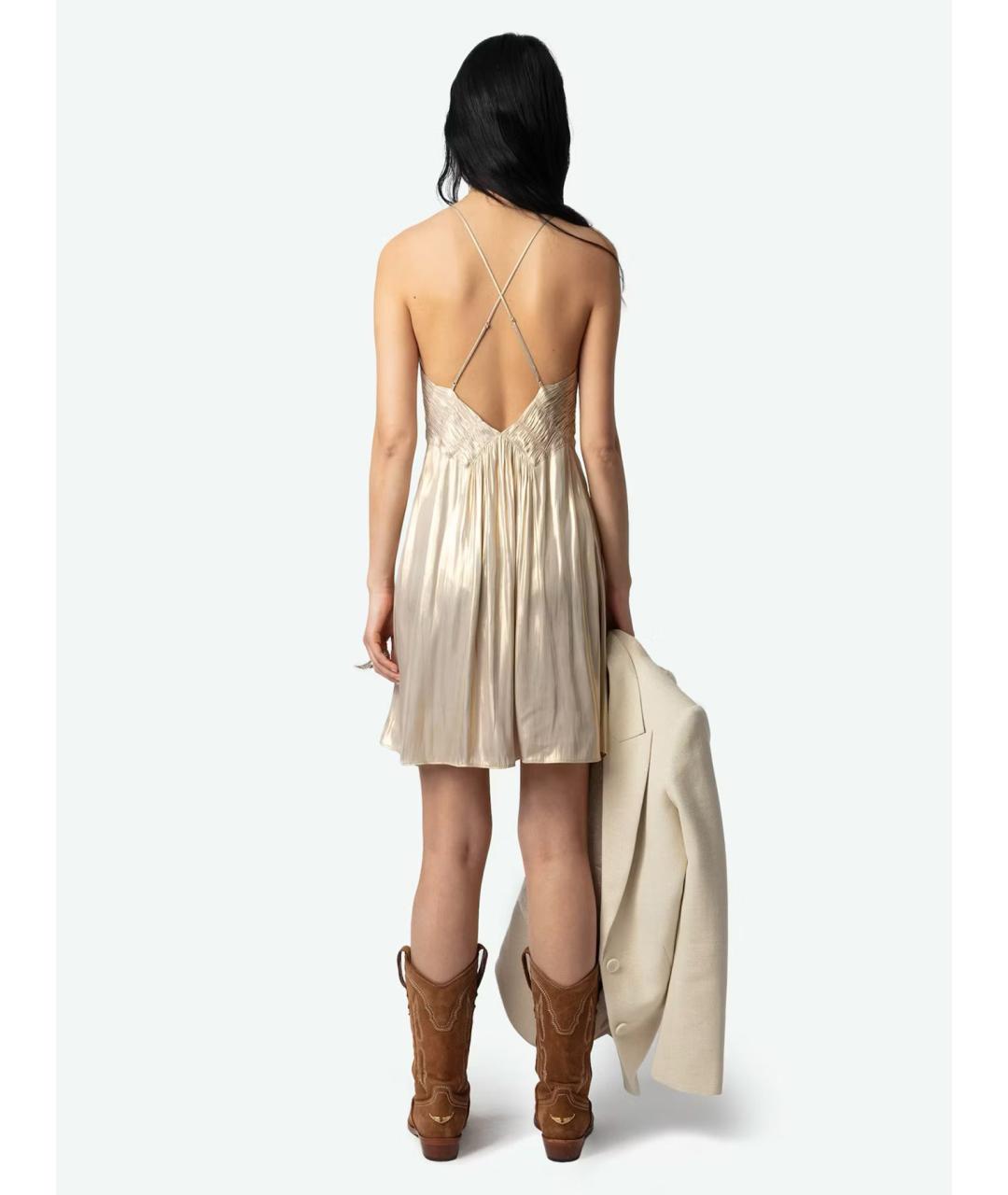 ZADIG & VOLTAIRE Бежевое полиэстеровое платье, фото 3
