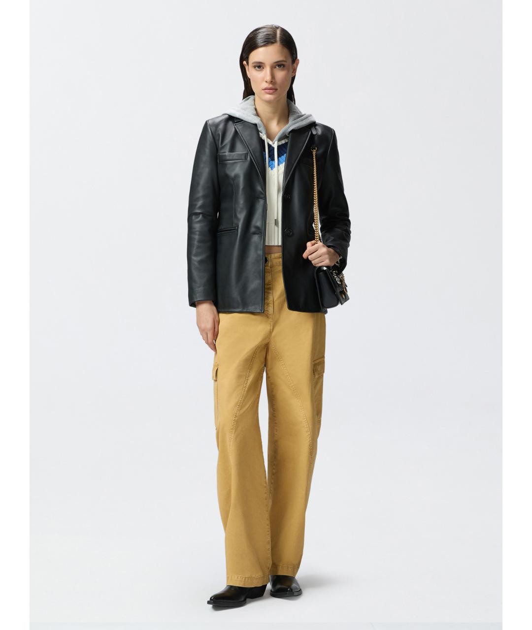 PINKO Черный кожаный жакет/пиджак, фото 2