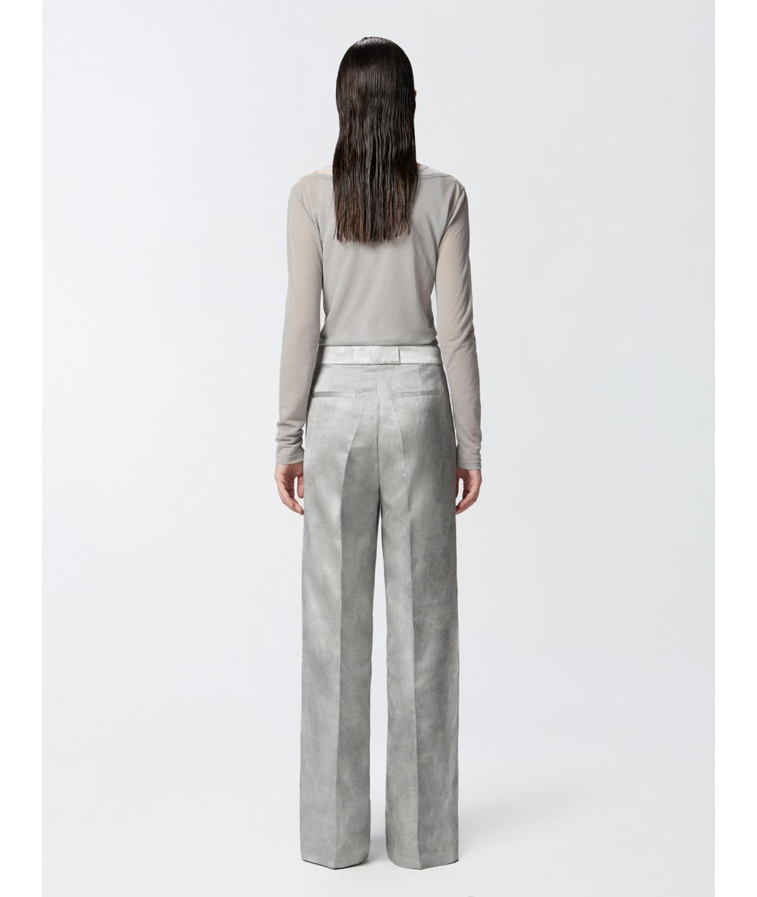 PINKO Серые вискозные брюки широкие, фото 4