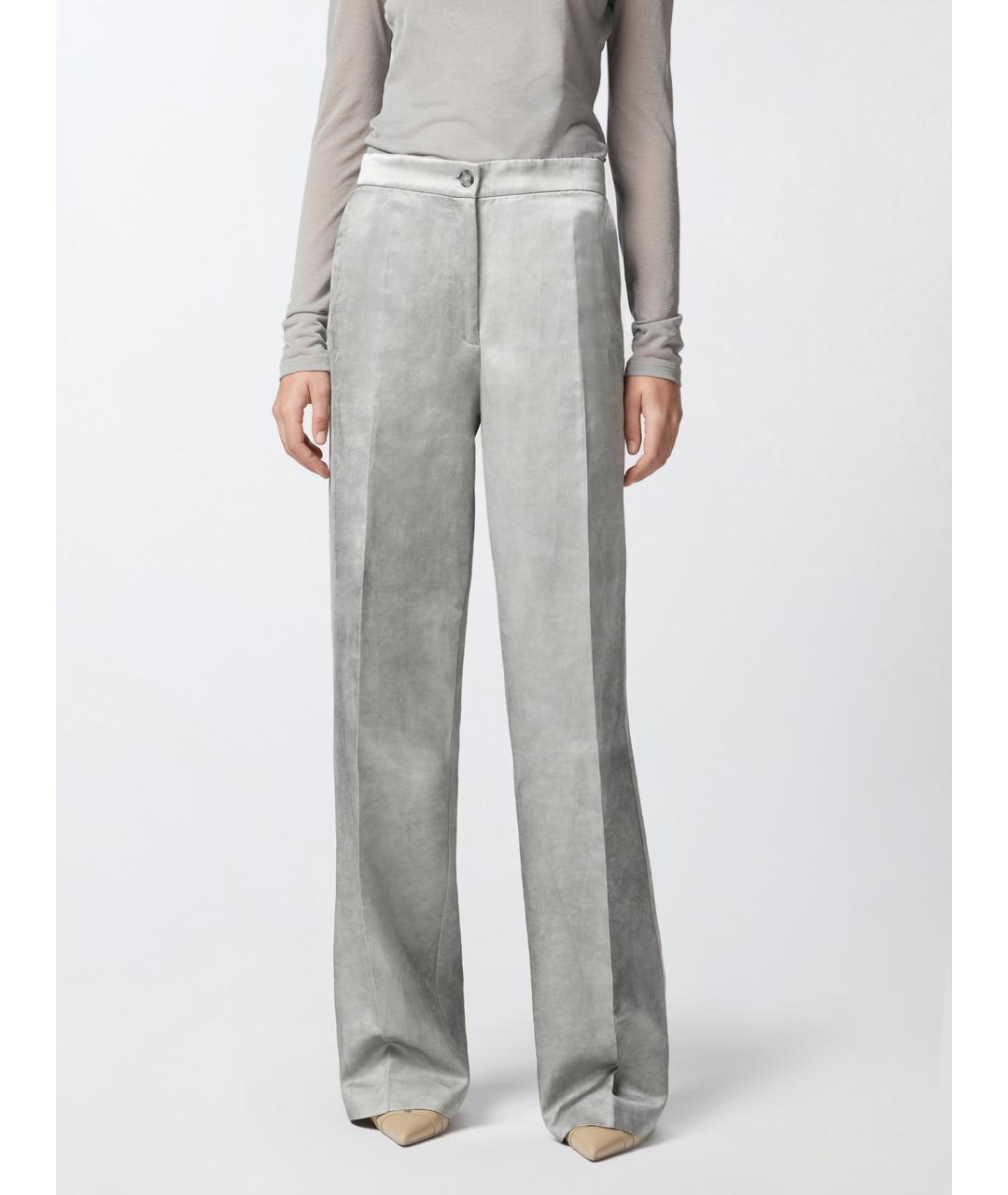 PINKO Серые вискозные брюки широкие, фото 3