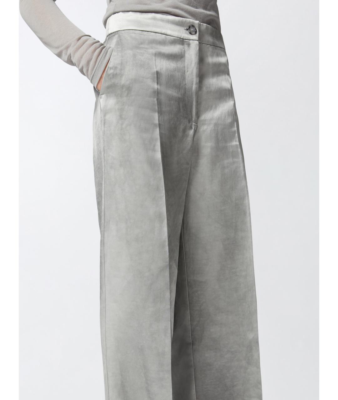 PINKO Серые вискозные брюки широкие, фото 5