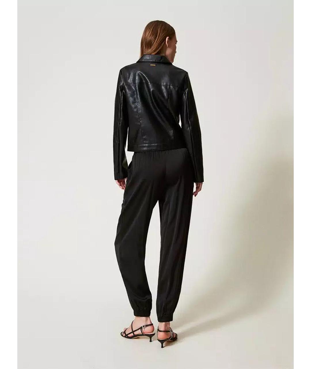 TWIN-SET Черные прямые брюки, фото 5