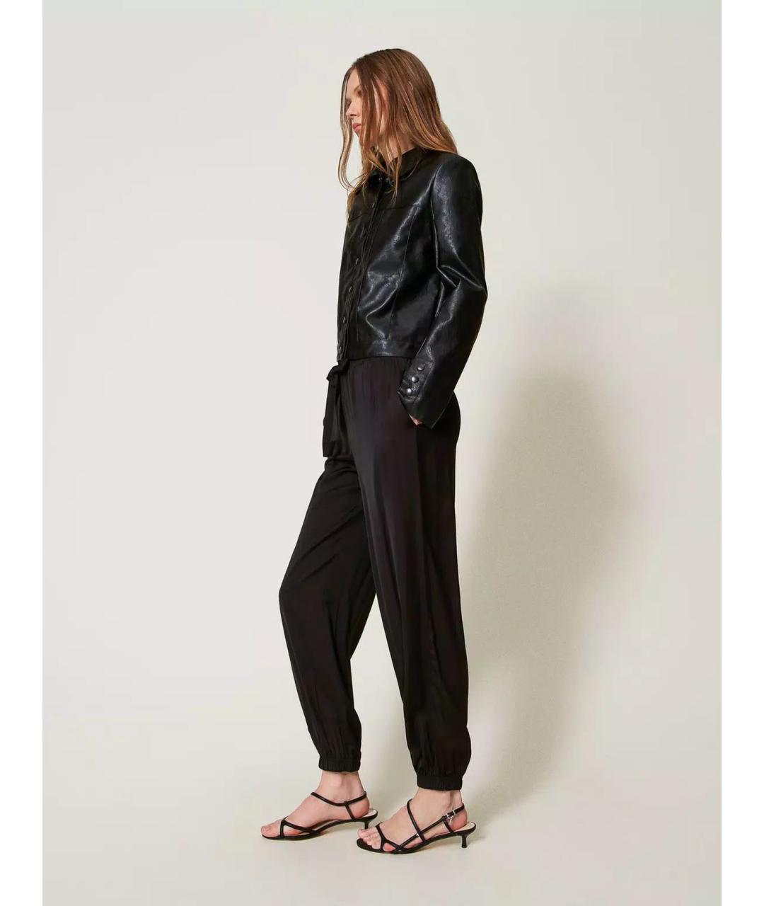 TWIN-SET Черные прямые брюки, фото 4