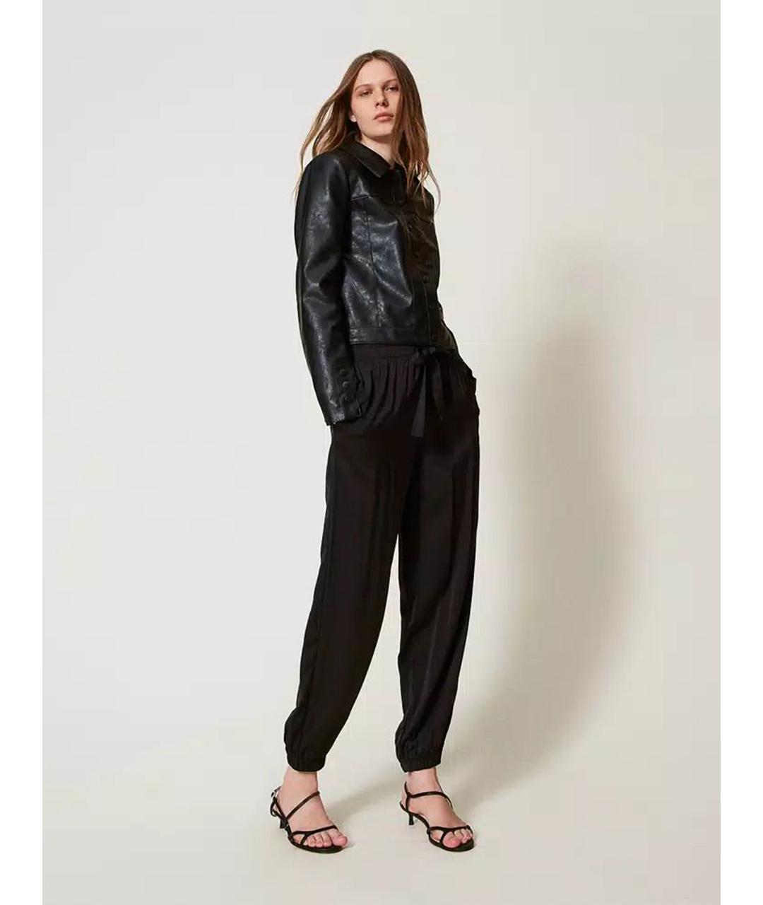 TWIN-SET Черные прямые брюки, фото 3