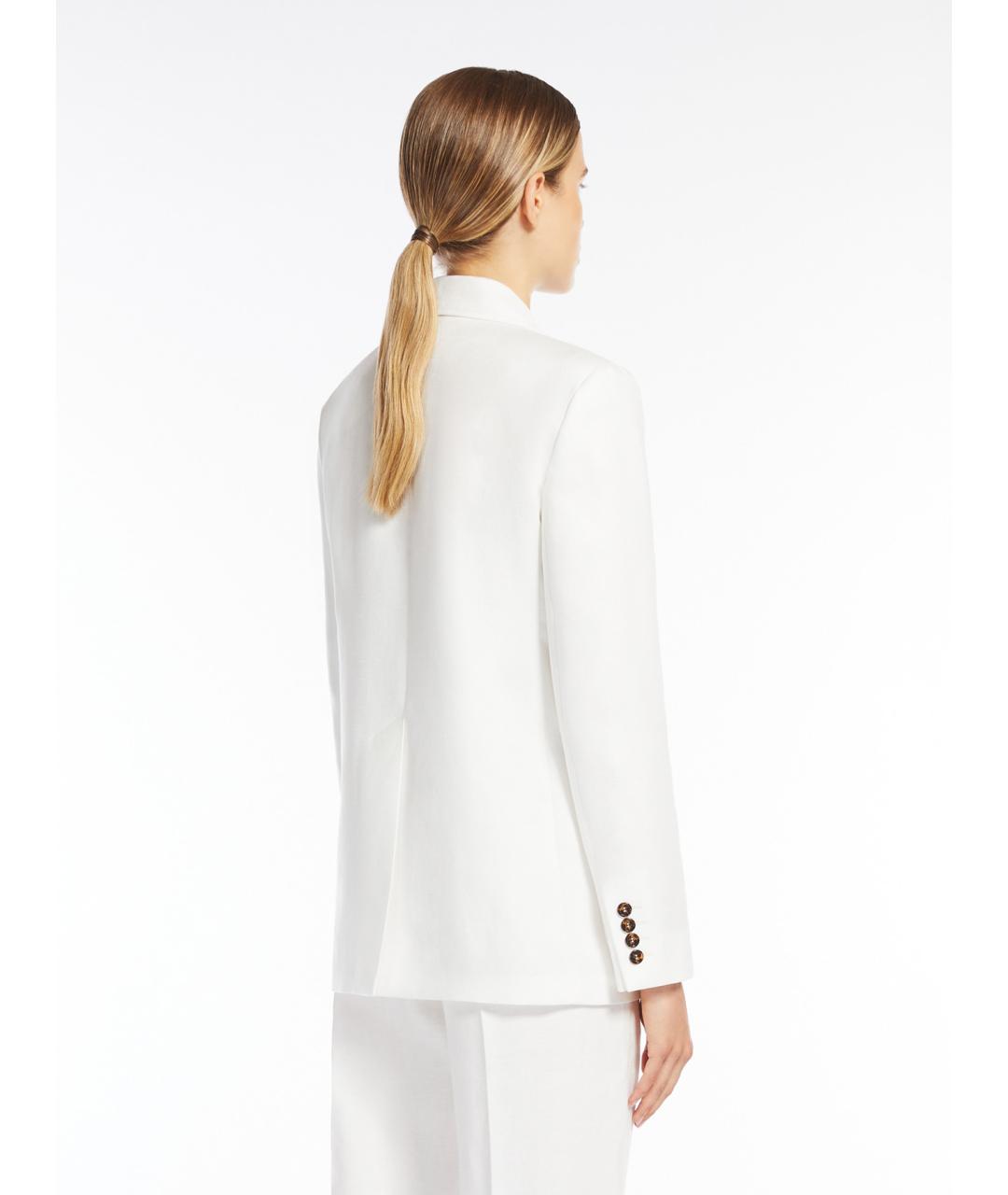 MAX MARA Белый льняной жакет/пиджак, фото 4