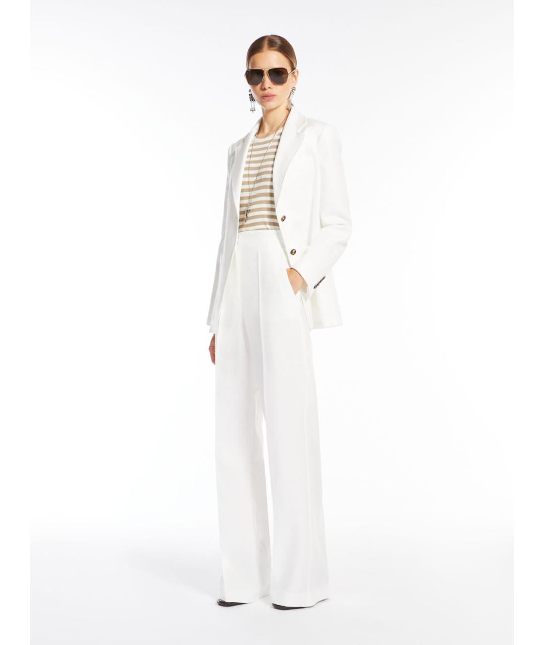 MAX MARA Белый льняной жакет/пиджак, фото 2