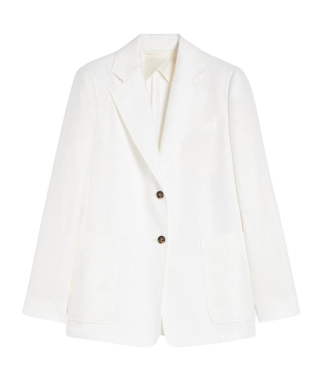 MAX MARA Белый льняной жакет/пиджак, фото 1