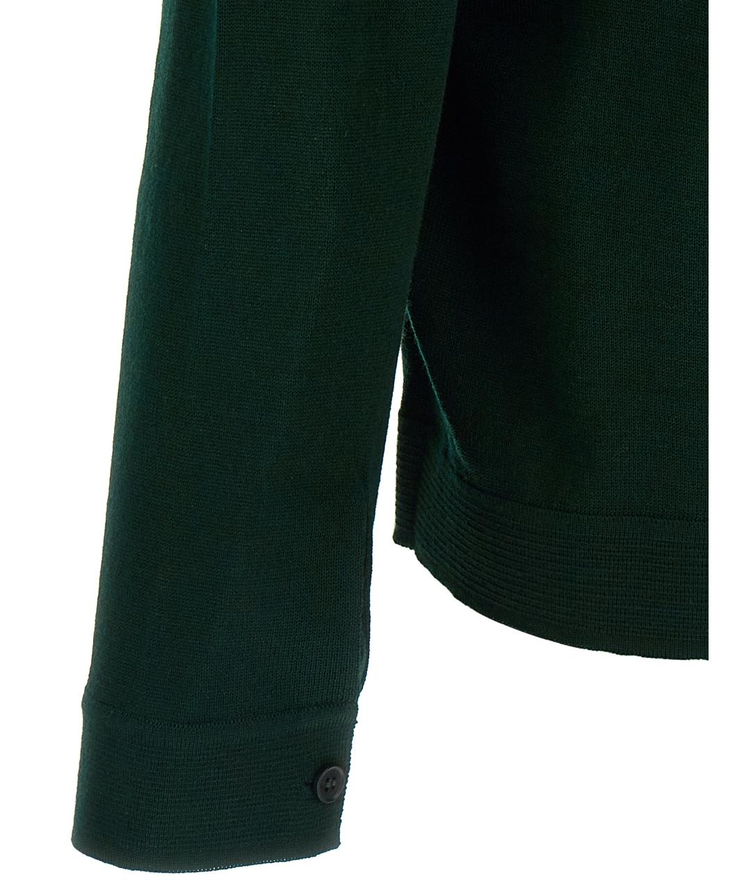 ROBERTO COLLINA Зеленый шерстяной кардиган, фото 4