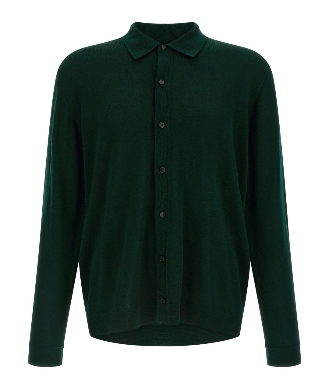 ROBERTO COLLINA Зеленый шерстяной кардиган, фото 1