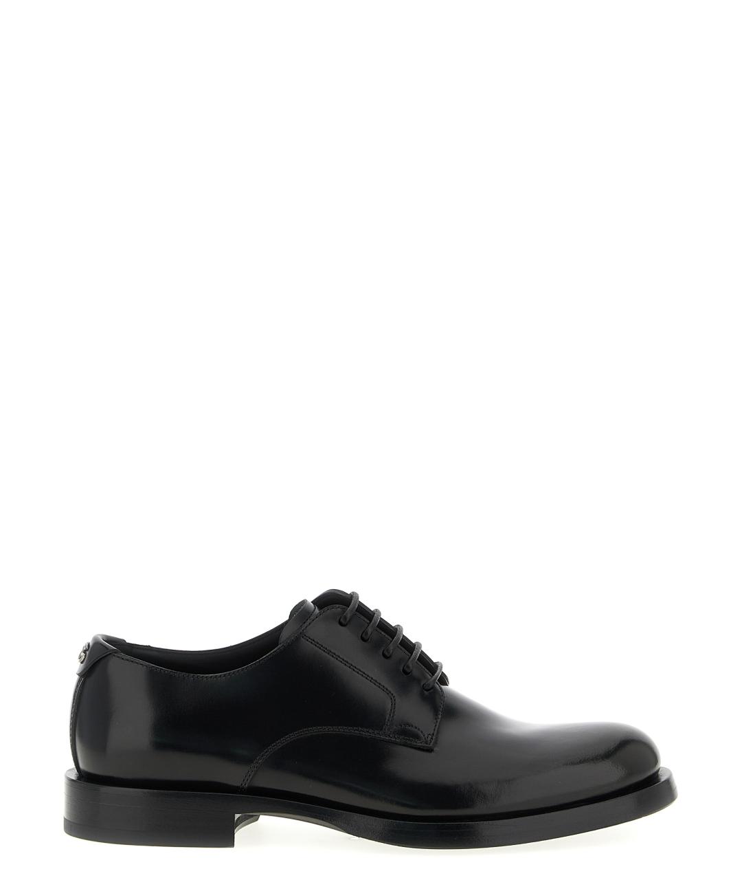 DOLCE&GABBANA Черные кожаные туфли, фото 1