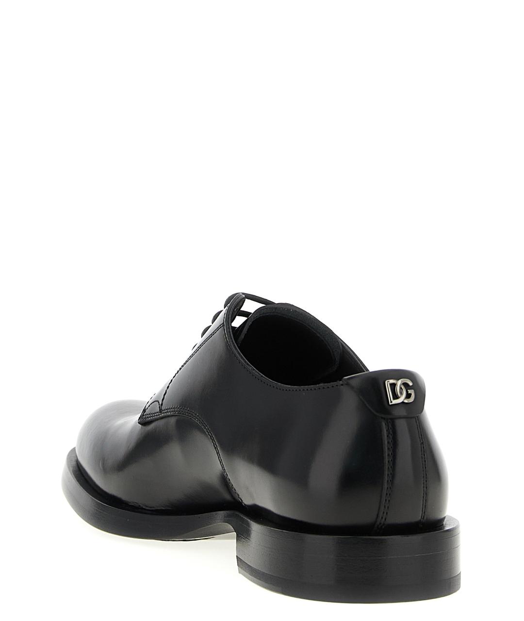 DOLCE&GABBANA Черные кожаные туфли, фото 3
