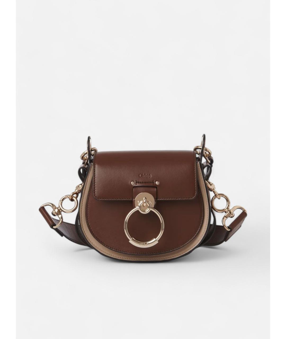 CHLOE Коричневая кожаная сумка через плечо, фото 5