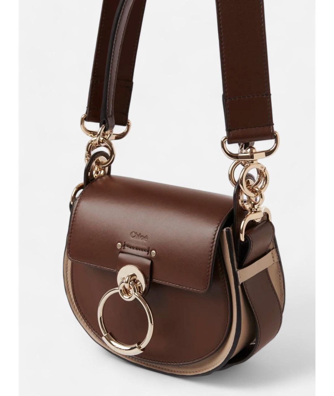 CHLOE Коричневая кожаная сумка через плечо, фото 2