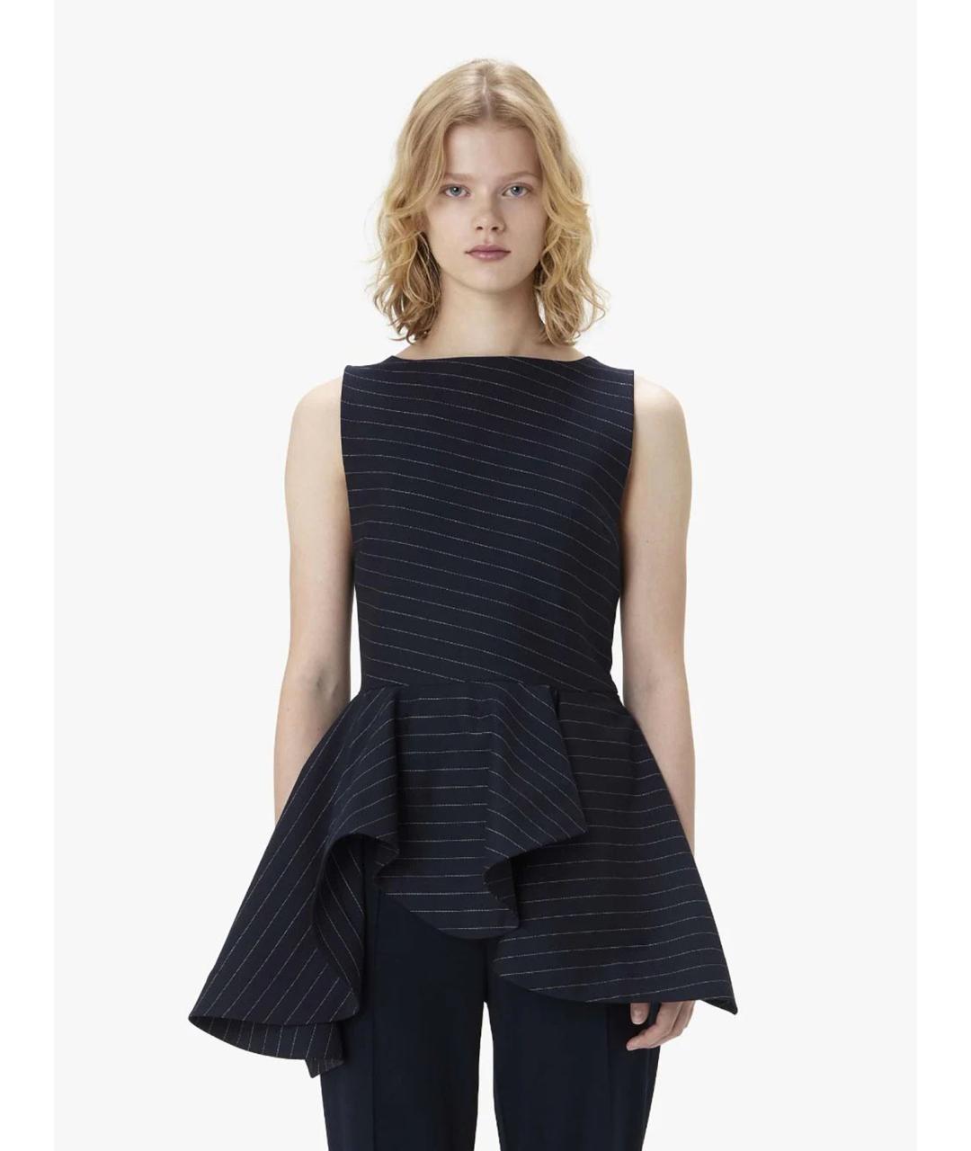 J.W.ANDERSON Темно-синяя шерстяная блузы, фото 2