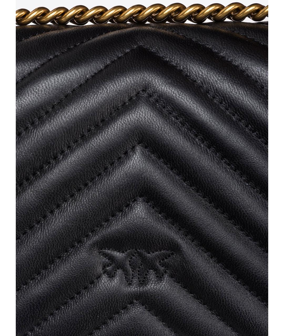 PINKO Черная кожаная сумка через плечо, фото 6