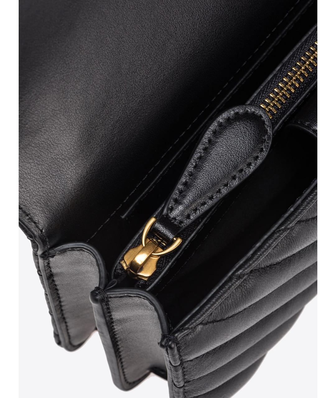 PINKO Черная кожаная сумка через плечо, фото 8