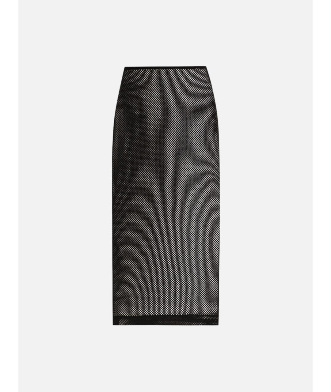 DOLCE&GABBANA Черная полиамидовая юбка миди, фото 5