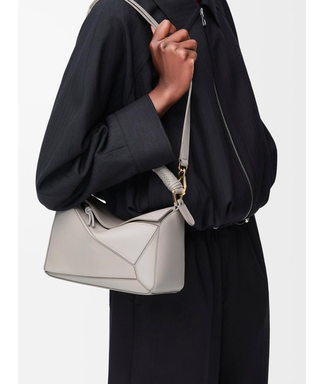 LOEWE Серая кожаная сумка через плечо, фото 2