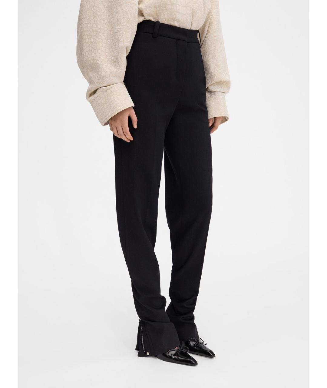 JACQUEMUS Черные шерстяные прямые брюки, фото 4